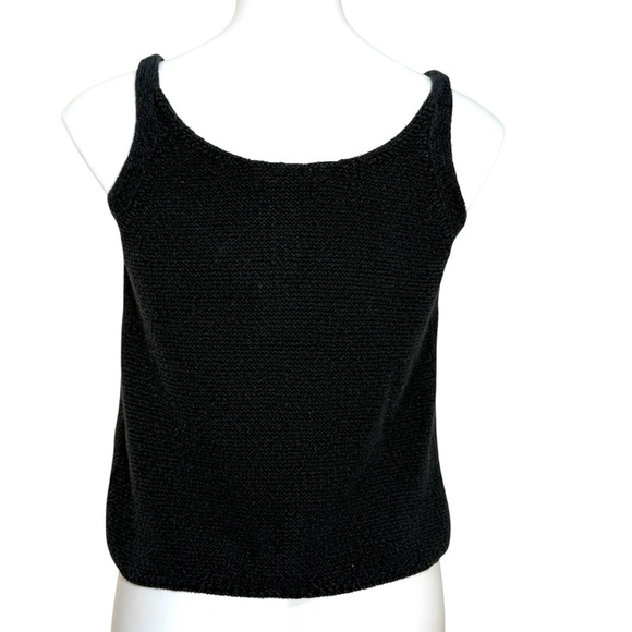Vince knit cotton tank top black minimalist capsule wardrobe size small - Picture 2 of 4